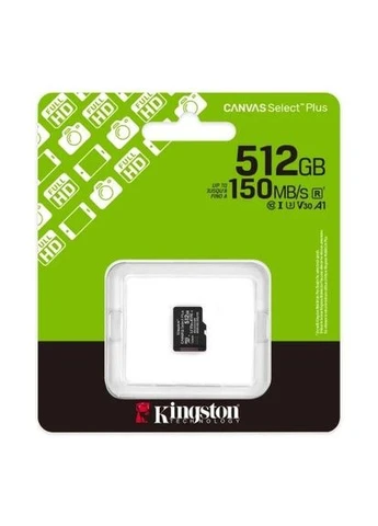 Карта пам'яті microSDXC, 512Gb, Canvas Select Plus, Class 10 UHS-I U3 V30 A1, без адаптера, до 150 МБ/с (SDCS3/512GBSP) Kingston (395346343)