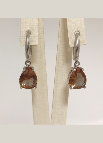 Сережки срібні з султанітом С0349/В-слт No Brand Сережки (342116240)