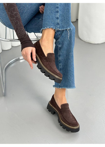 No Brand Лоферы натуральная замша лоферы коричневый з, — (349835175)