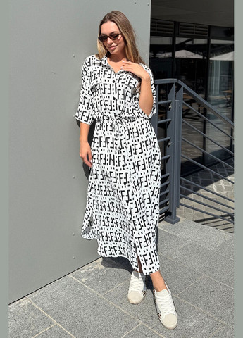 Белое кэжуал платье фенди (01221-white152) рубашка MioRichi