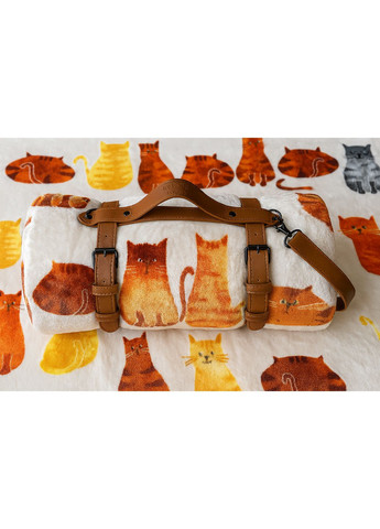 Плед тревел флисовый Котики с ремнем 150x200 см Love You (369621742)