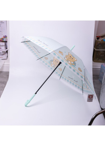 Комбинированный классический детский зонт-трость полуавтомат из полиэстера прочный надежный 8 спиц диаметр 94 см мятный hp-23-11m Yiwu (370675741)