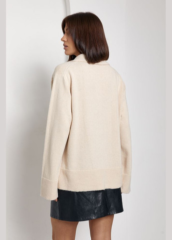 Кремовая женская футболка-поло женское Viviami