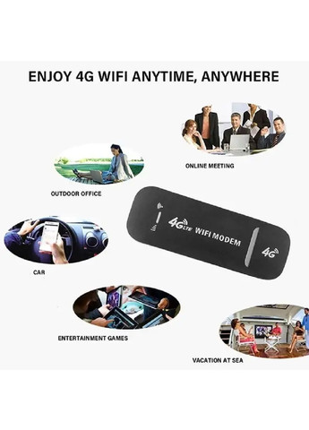 Модем роутер для прийому роздачі інтернету 4G LTE з Wi-Fi 150Mbps від будь-якого USB джерела 95x33 мм (478137-Prob) Unbranded (306654704)
