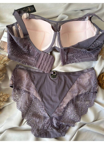 Фиолетовый комплект бюстгальтер + трусики слипы 2335 фиолетовый Weiyesi