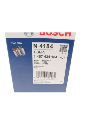 Фільтр паливний VW Passat 1.9TDI 96-05/Audi A4/A6 1.9/2.5TDI 94-05 1 457 434 184 UA63 Bosch (366162564)