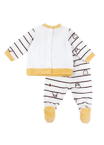 Жовтий костюм велюровий bee: сорочка та повзунки,, розмір (090.75952.063) Chicco