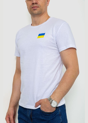 Белая футболка мужская патриотическая 226r040 с длинным рукавом Ager