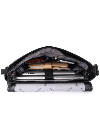 Сумка чоловіча через плече шкіряна портфель для документів А4 планшет в дорогу для телефону Чорний 34320 Brampton London (331862440)