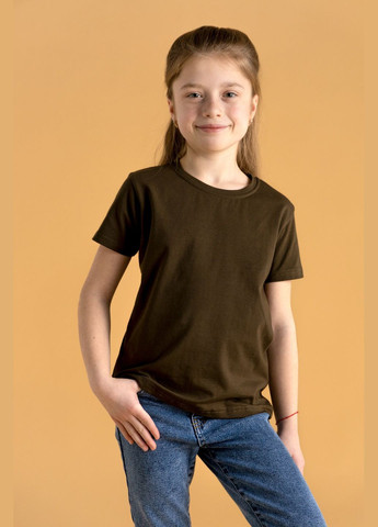 Оливковая (хаки) футболка однотонная детская 116140 116 см (2000990180483a) shop (2000990180483) Ecrin