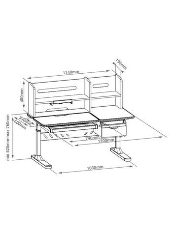 Парта FunDesk FIORE II Blue (354178707)