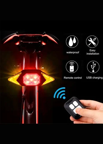 Велофара LY-6700 с указателями поворота (red+yellow+blue), waterproof, Мигающая велофара No Brand (381038296)
