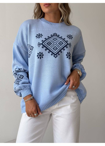 Блакитний демісезонний светр в'язаний тонкий теплий LeVi