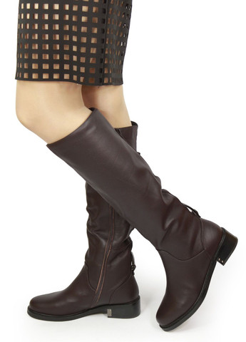 Бордовые осенние зимние ботфорты It-Girl