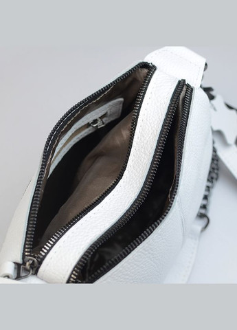 Белая женская кожаная маленькая сумочка через плечо кросс-боди на два отделения Serebro (306642375)