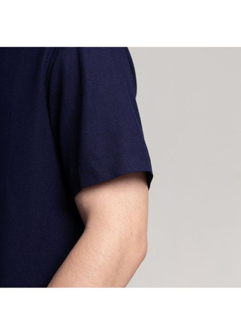 Темно-синяя повседневный, пляжный, классическая, кэжуал рубашка однотонная Vakko