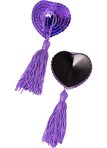 Фіолетові пестиси БДСМ у формі сердець з пензликами We Love (284279569)