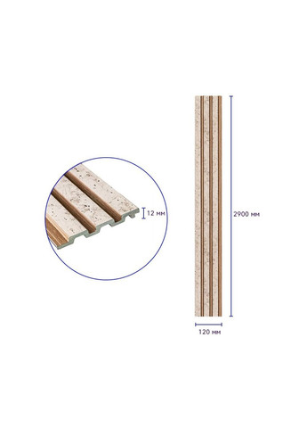 Декоративна PS рейка 2900*120*12мм (D) SW-00001742 Sticker Wall (316187129)