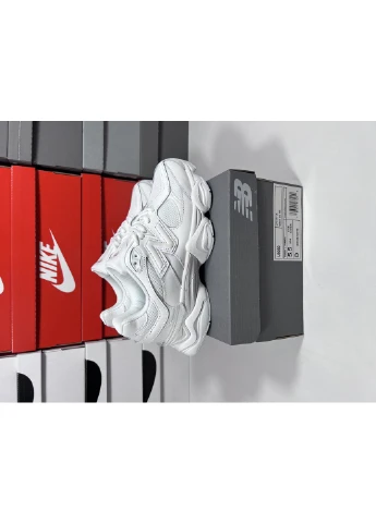 Белые демисезонные кроссовки мужские new balance 9060 full white нью беланс 9060 белые No Brand