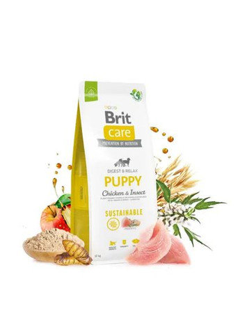 Сухий корм для цуценят Dog Sustainable Puppy| (курка та комахи) 3 кг Brit Care (306442392)