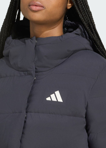 Чорна демісезонна пуховик helionic climawarm hooded adidas