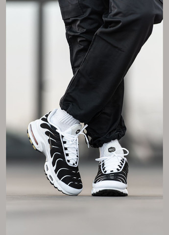 Кроссовки женские и мужские Nike Air Max TN Plus black white | Найк Аир Макс ТН Плюс черно-белые No Brand чёрно-белые демисезоны (315482997)