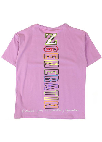 Ліловий літній футболка oversize + капрі 3147 ліловий Monili