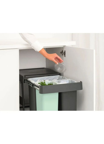 Бак для сміття SortandGo 3 шт 10 л+10 л+20 л темно-сірий+зелений 232541 Brabantia (317303216)