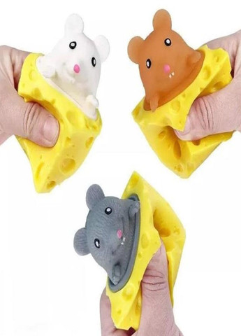 Игрушка-антистресс сжималка Мышка в сыре Коричневая VTech (314693980)