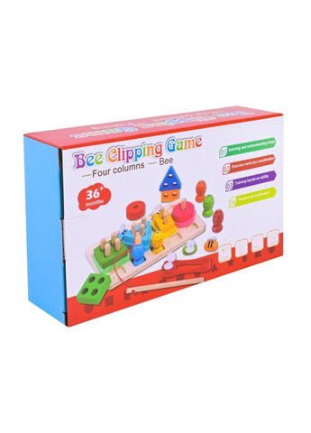 Детская деревянная игрушка "Пирамидка-сортер" C9417 рыбалка, вкладыши No Brand (365638987)