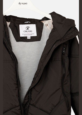 Чорна демісезонна куртка для дівчинки колір чорний цб-00267390 CHUNXU