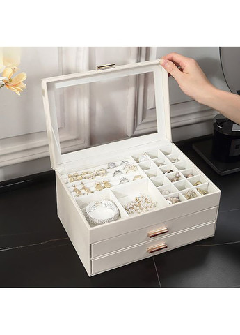 Шкатулка SP-01223 для украшений и ювелирных изделий трехуровневая 26,5*18*13,5 см White Casegrace (360456809)