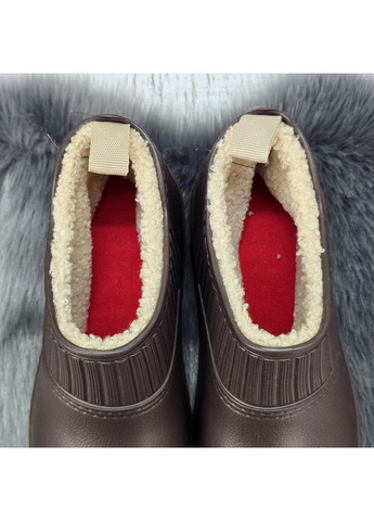 Калоші жіночі пінкові на хутрі шоколадного кольору Dago Style (369504742)