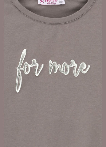 Темно-серая летняя футболка с принтом для девочки 5251 152 см темно-серый shop (2000990939456) Viollen