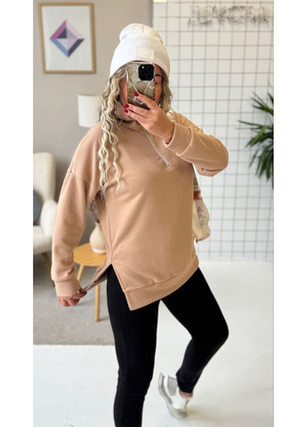 Бежевий демісезонний утеплений гольф з ангора рубчик | замір в описі DK/DL Мода без кордонів