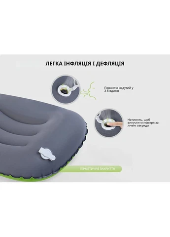 Надувная подушка полиэстер 42х29х11 см зеленая Naturehike (393514383)