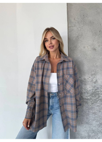 Светло-серая рубашка в клетку Garna