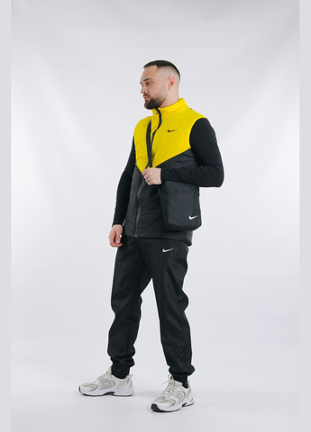 Желтый демисезонный комплект мужской "clip": жилетка желто-черная + штаны "president" черные. барсетка в подарок! No Brand