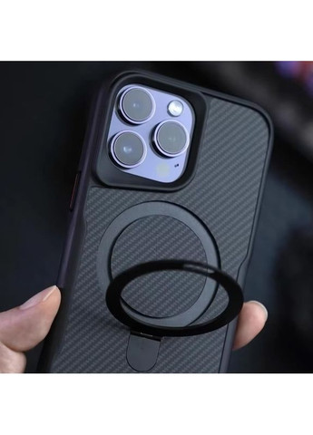TPU+PC чехол Metal Buttons with MagSafe Carbon Ring для Apple iPhone 16 Pro Max (6.9") Epik (360629414)