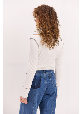 Женский лонгслив в рубчик со швами наизнанку Arjen (358908330)