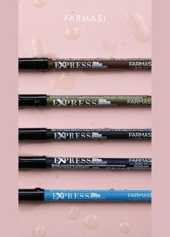 Водостійкий олівець для очей Exspress 06 Блакитний 1 г Farmasi (294944617)