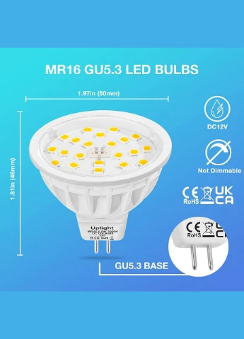 Комплект светодиодных ламп 5.5W MR16 Uplight, Amazon, Германия No Brand (392109306)