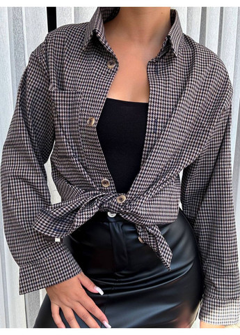 Жіноча сорочка оверсайз у клітинку MonCher (353689650)