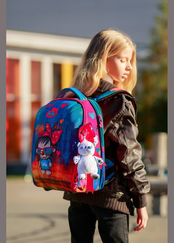 Ортопедический рюкзак (ранец) в школу с наполнением бирюзовый для девочек для начальной школы 35х27х16 см (7mini-016) Delune (293504348)