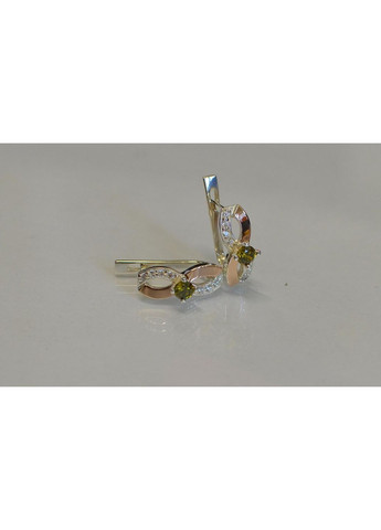 Срібні сережки з золотими пластинами Silver Style (366813207)