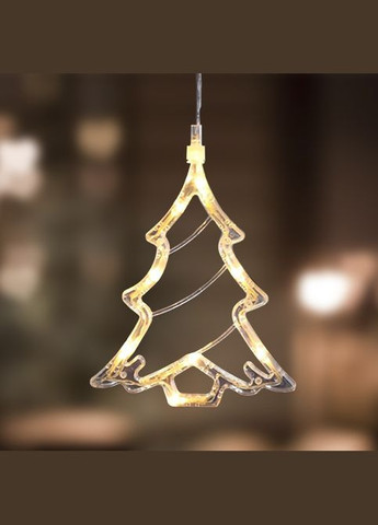 Гірлянда-фігурка НА БАТАРЕЙКАХ Ялинка 20см теплий білий (жовтий, золотий) прозорий провід світильник нічник Po Fanu (301764989)