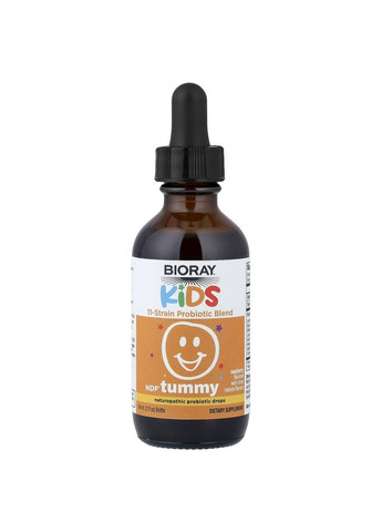 NDF, Tummy, смесь 11 штаммов пробиотиков, для детей, малина, 60 мл Bioray (366670548)