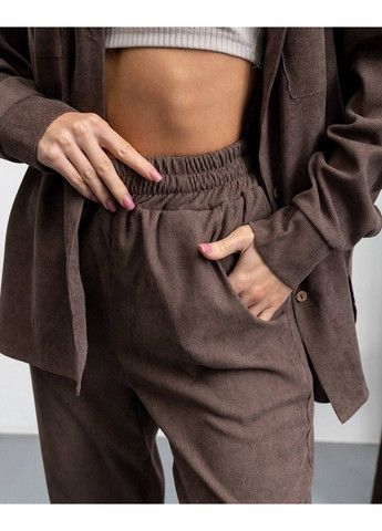 Жіночий Мікро вельветовий костюм: сорочка + штани Україна (361044136)