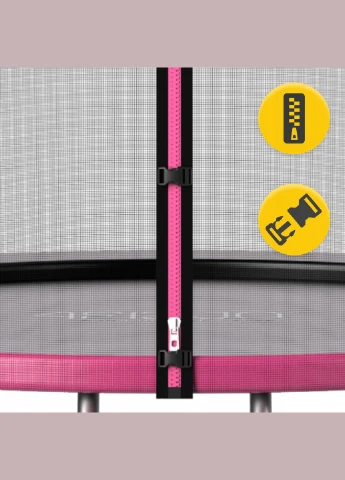 Батут із зовнішньою сіткою Classic 8FT 252 см Black/Pink (P-5907739314536) 4FIZJO (324019123)