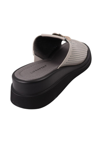 Серые шлепанцы женские серые натуральная кожа Lifexpert